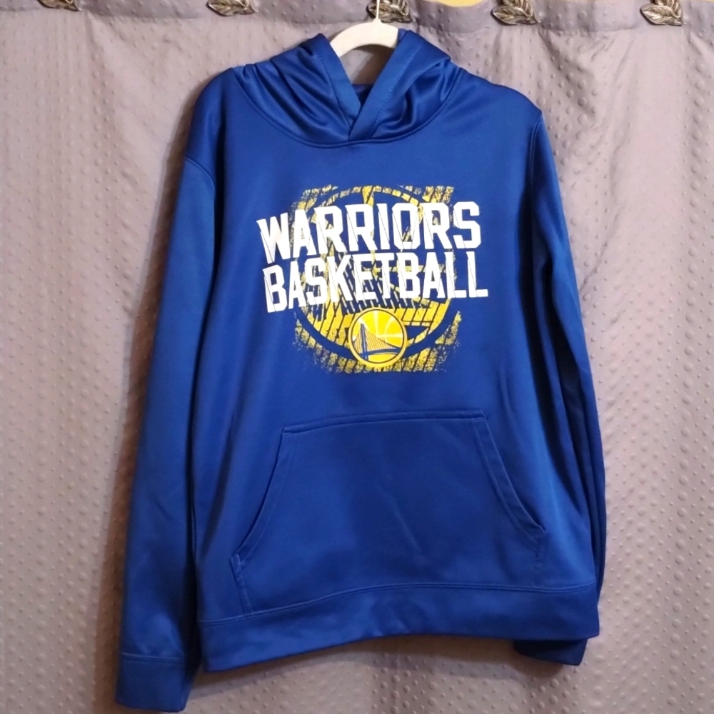 Youth Boys Warriors Basketball Hoodie Blue YM Medium